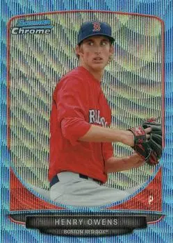 2013 Bowman Chrome - Prospects Blue Wave Refractors #BCP150 - Henry Owens - Boston Red Sox