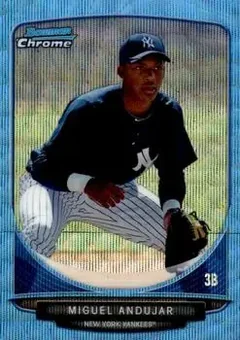 2013 Bowman Chrome - Prospects Blue Wave Refractors #BCP160 - Miguel Andujar - New York Yankees