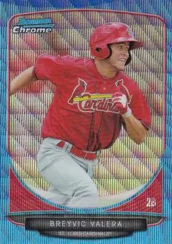 2013 Bowman Chrome - Prospects Blue Wave Refractors #BCP167 - Breyvic Valera - St. Louis Cardinals - Front