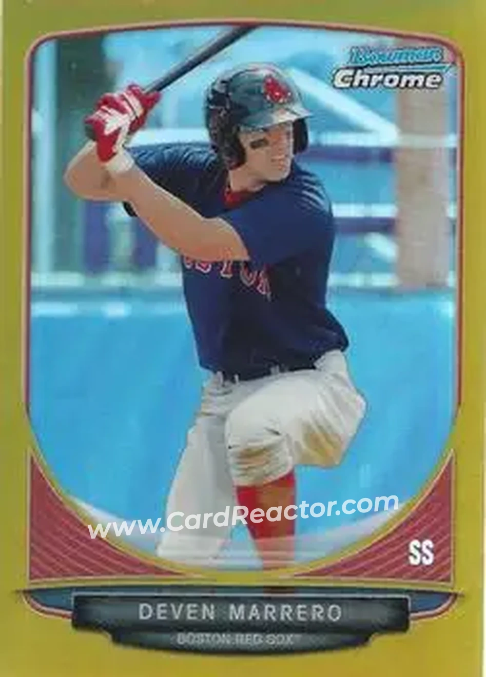 2013 Bowman Chrome - Prospects Gold Refractors #BCP120 - Deven Marrero - Boston Red Sox