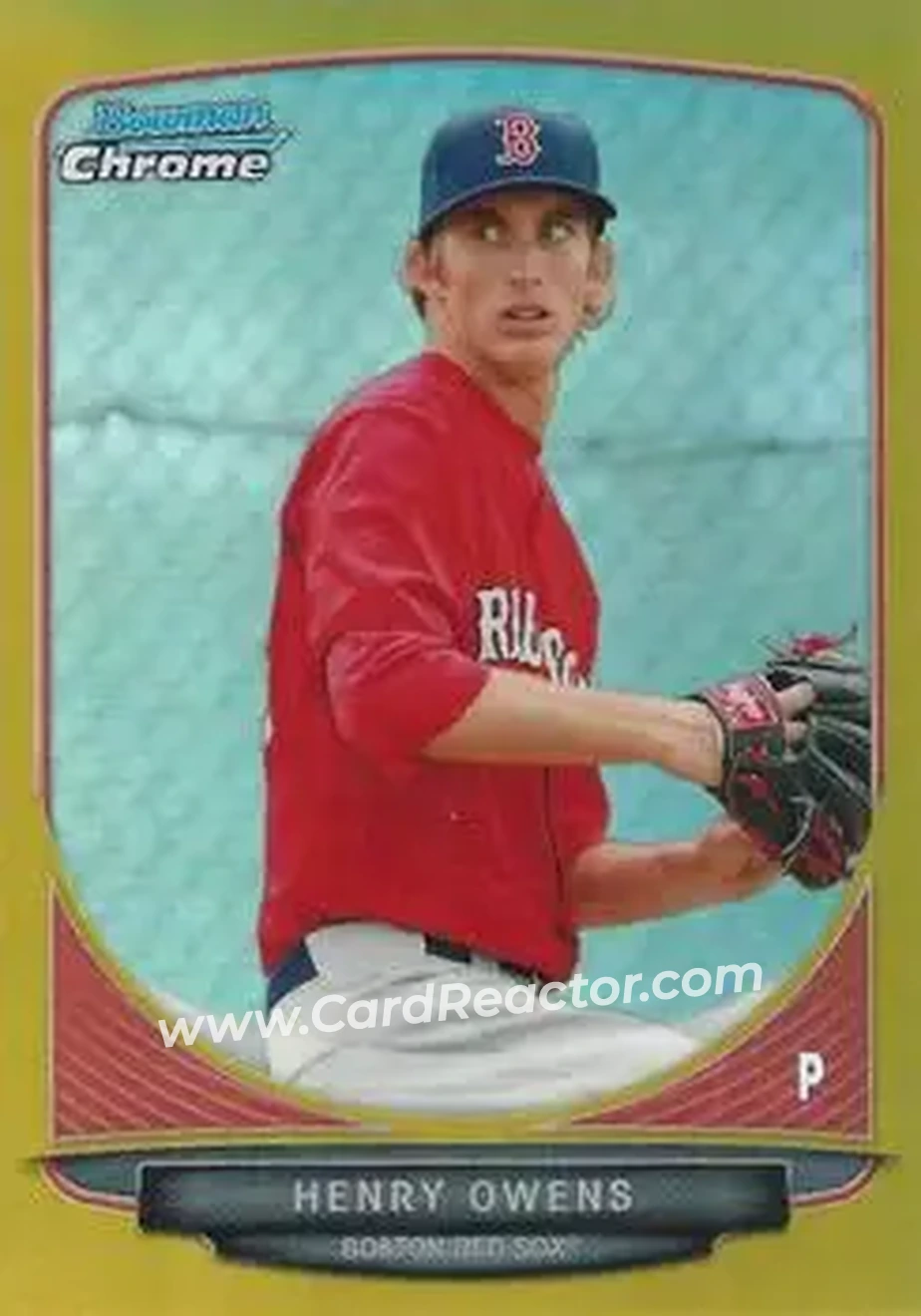 2013 Bowman Chrome - Prospects Gold Refractors #BCP150 - Henry Owens - Boston Red Sox