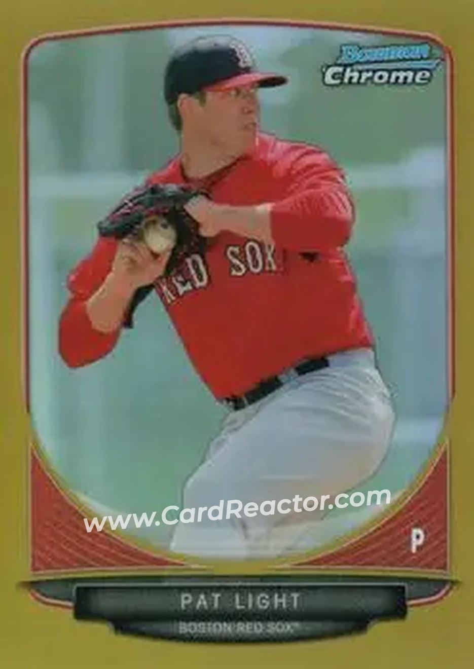 2013 Bowman Chrome - Prospects Gold Refractors #BCP152 - Pat Light - Boston Red Sox