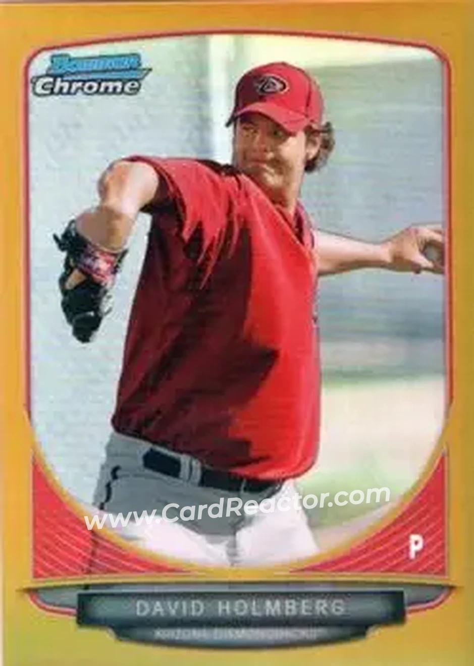 2013 Bowman Chrome - Prospects Gold Refractors #BCP168 - David Holmberg - Arizona Diamondbacks