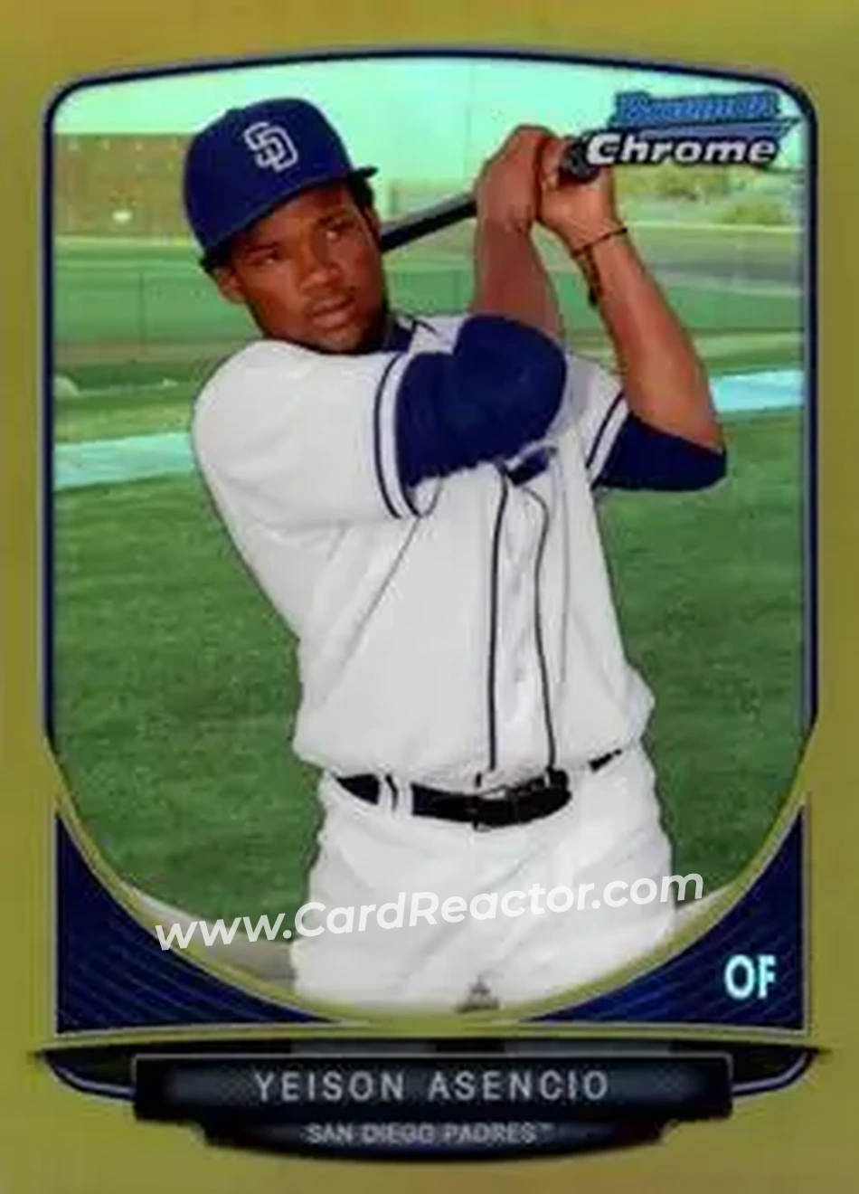 2013 Bowman Chrome - Prospects Gold Refractors #BCP189 - Yeison Asencio - San Diego Padres