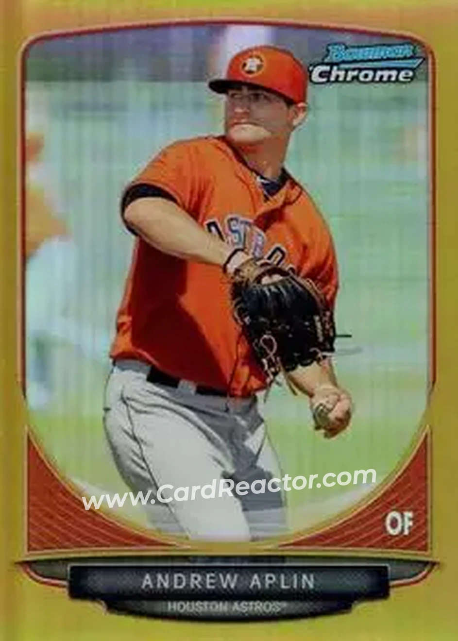 2013 Bowman Chrome - Prospects Gold Refractors #BCP199 - Andrew Aplin - Houston Astros