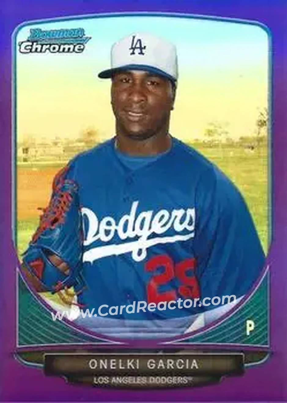 2013 Bowman Chrome - Prospects Purple Refractors #BCP118 - Onelki Garcia - Los Angeles Dodgers