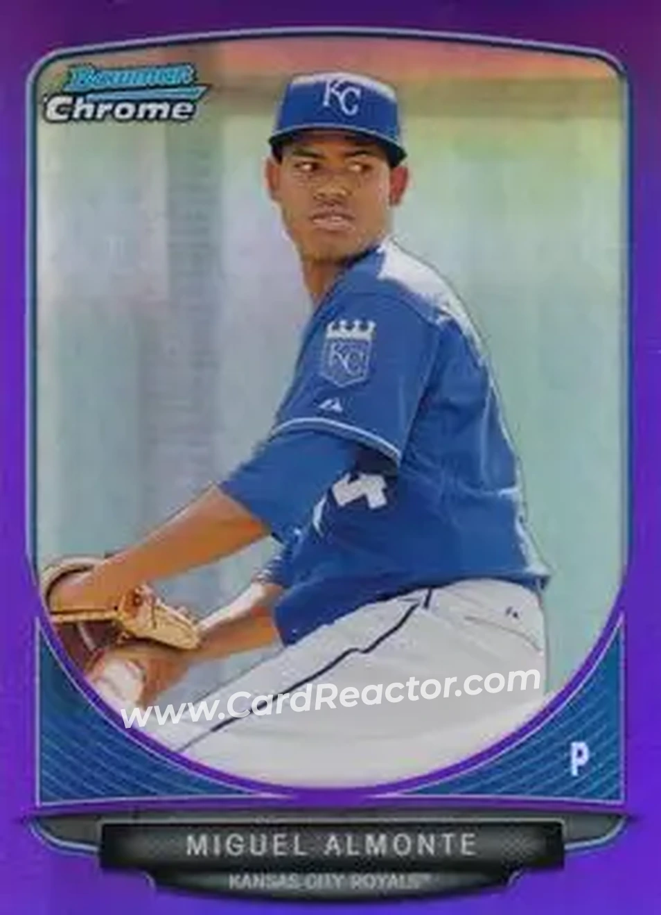 2013 Bowman Chrome - Prospects Purple Refractors #BCP131 - Miguel Almonte - Kansas City Royals