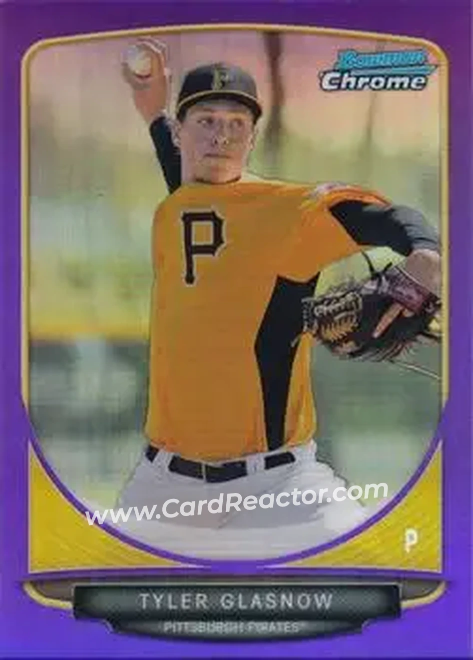 2013 Bowman Chrome - Prospects Purple Refractors #BCP134 - Tyler Glasnow - Pittsburgh Pirates - Front 2013 Bowman Chrome - Prospects Purple Refractors #BCP134 - Tyler Glasnow - Pittsburgh Pirates - Front