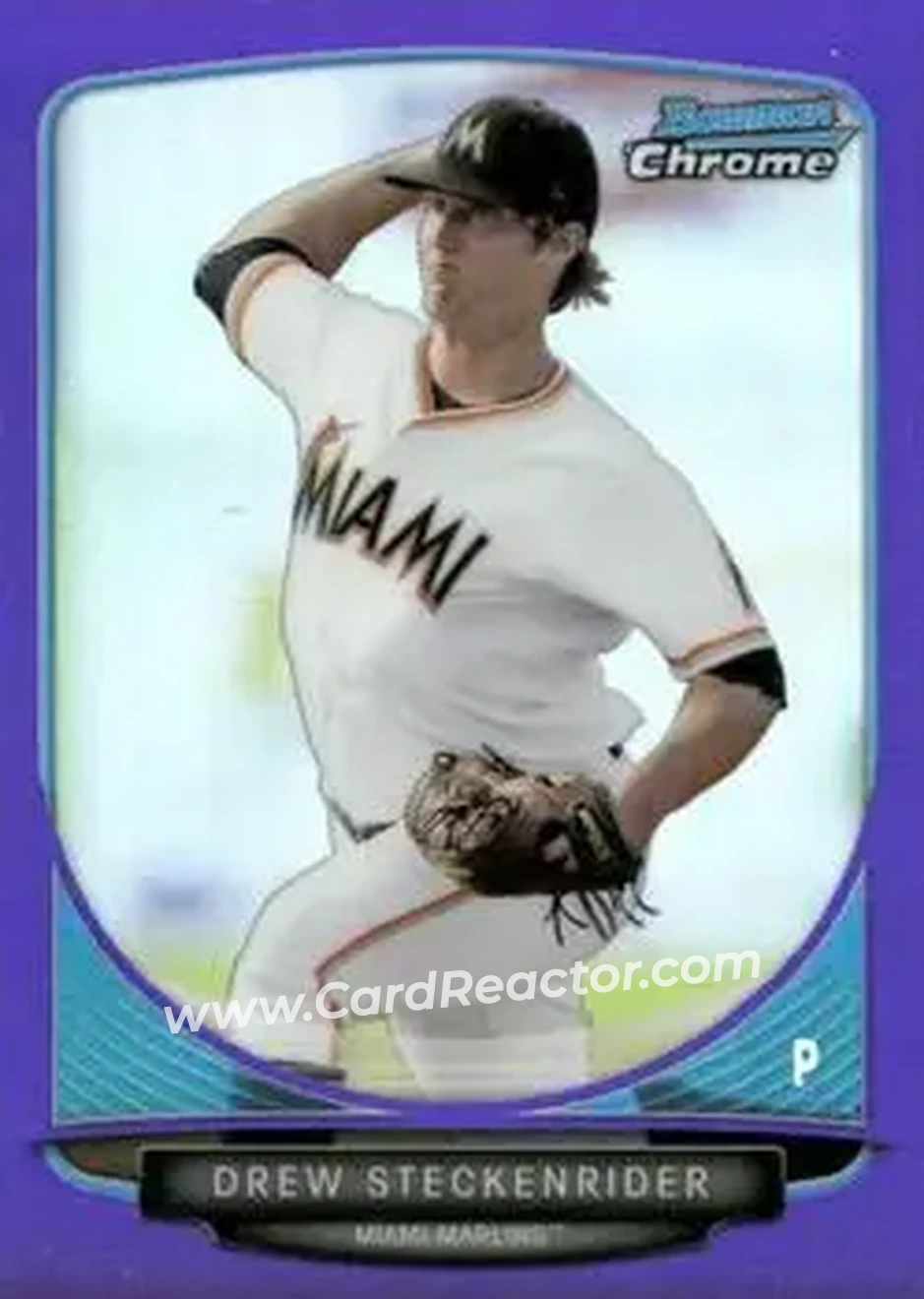 2013 Bowman Chrome - Prospects Purple Refractors #BCP183 - Drew Steckenrider - Miami Marlins