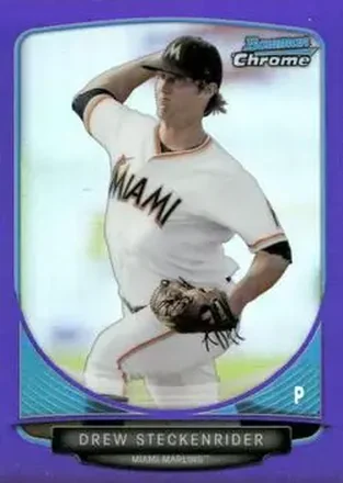2013 Bowman Chrome - Prospects Purple Refractors #BCP183 - Drew Steckenrider - Miami Marlins