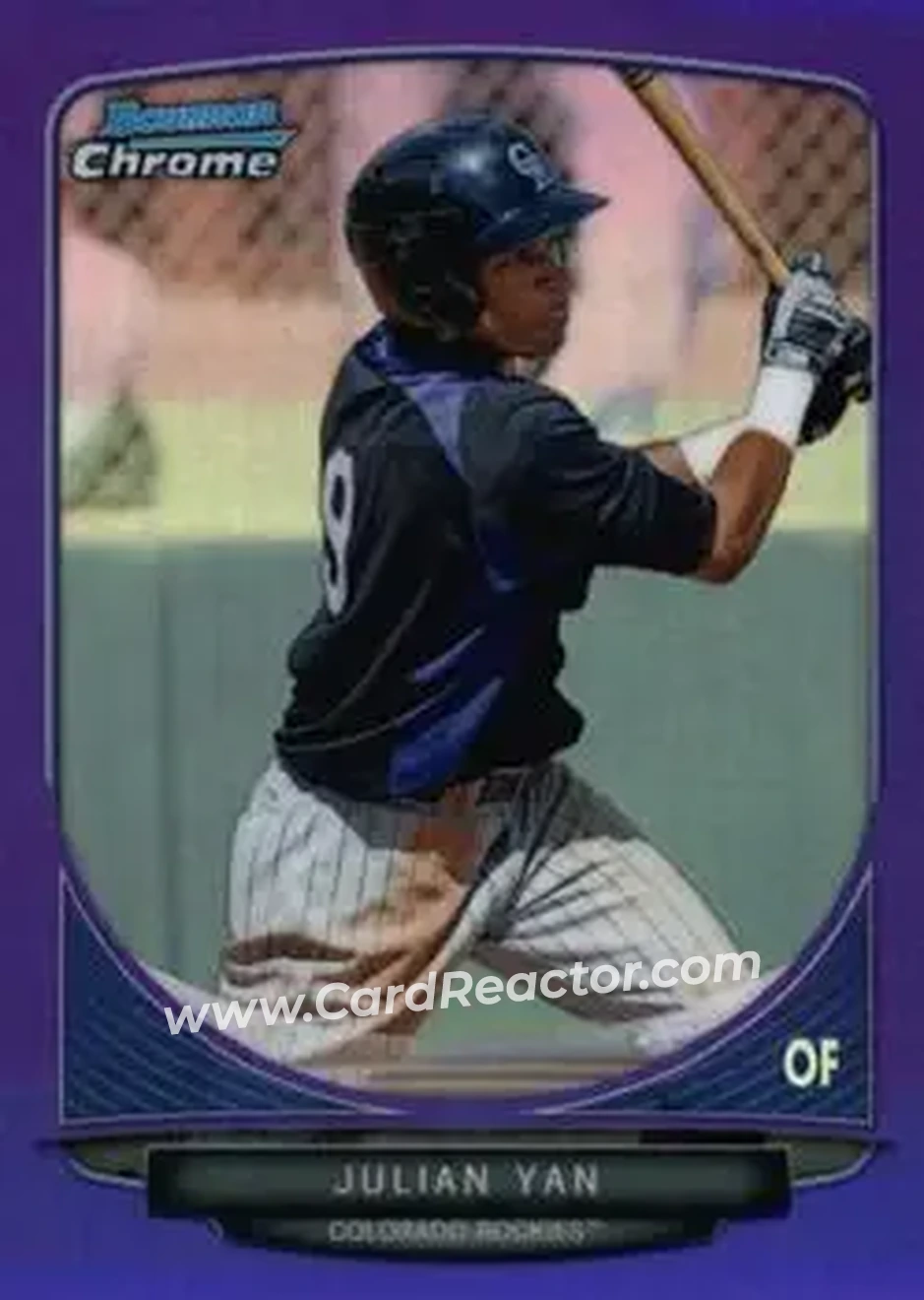 2013 Bowman Chrome - Prospects Purple Refractors #BCP193 - Julian Yan - Colorado Rockies