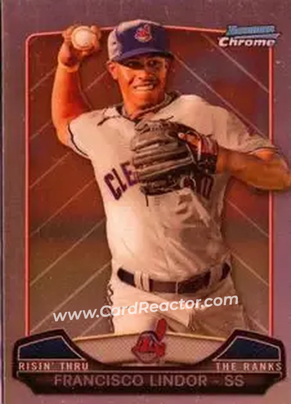 2013 Bowman Chrome - Risin' Thru the Ranks Mini #RTR-FL - Francisco Lindor - Cleveland Indians - Front
