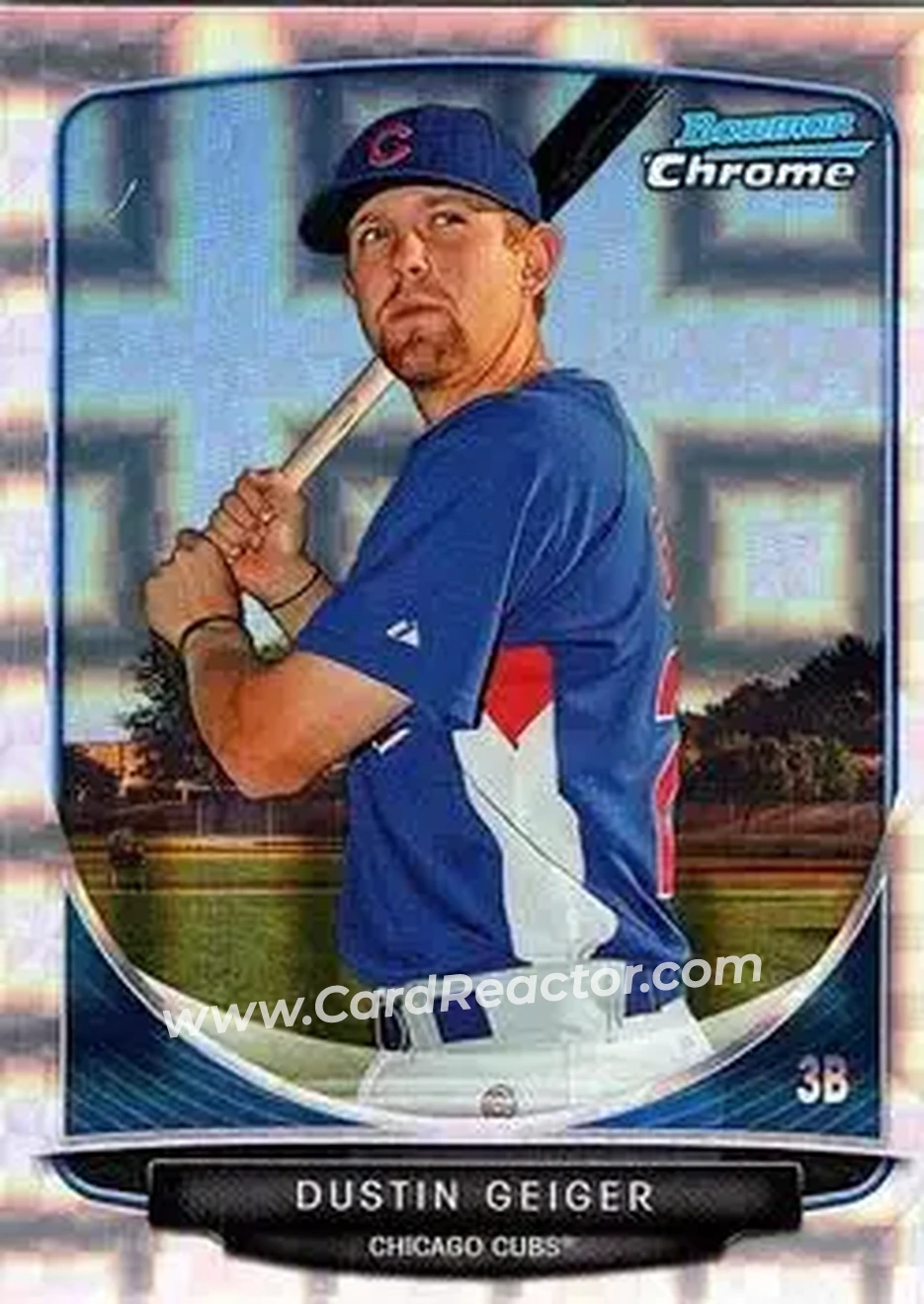 2013 Bowman Chrome - Prospects X-Fractors #BCP209 - Dustin Geiger - Chicago Cubs - Front 2013 Bowman Chrome - Prospects X-Fractors #BCP209 - Dustin Geiger - Chicago Cubs - Front
