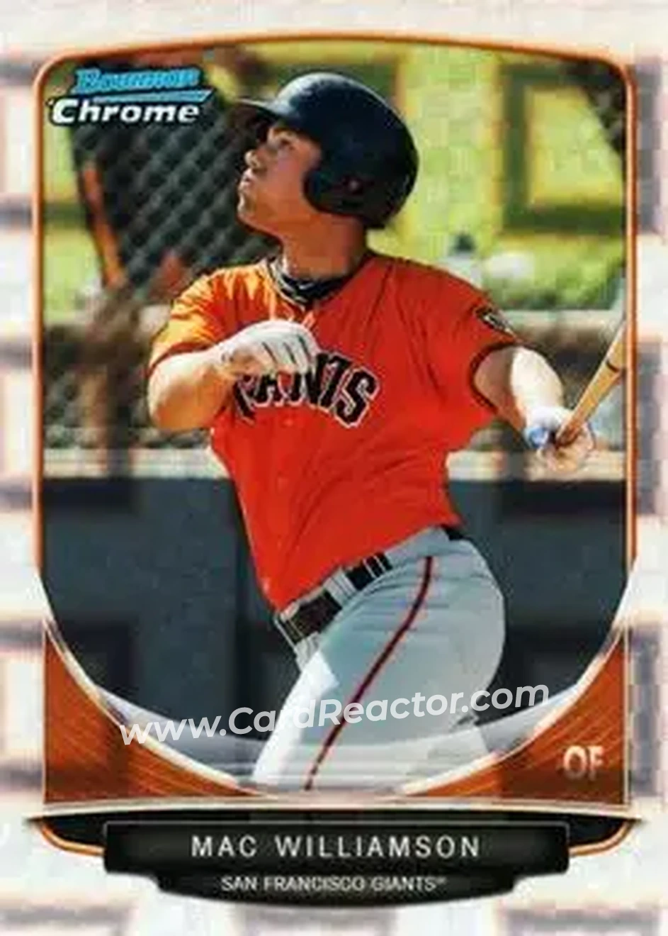 2013 Bowman Chrome - Prospects X-Fractors #BCP220 - Mac Williamson - San Francisco Giants