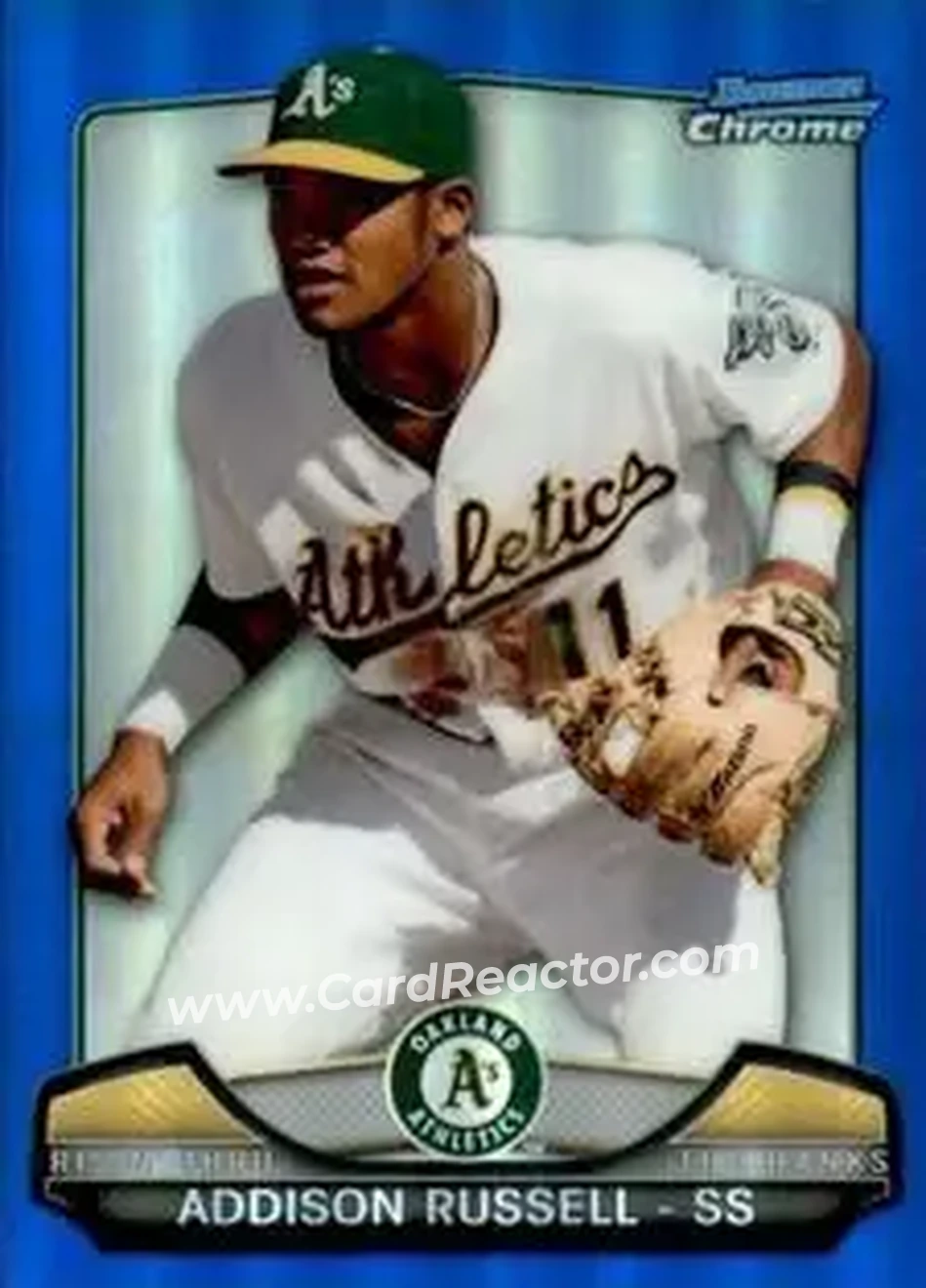 2013 Bowman Chrome - Risin' Thru the Ranks Mini Blue Refractor #RTR-AR - Addison Russell - Oakland Athletics
