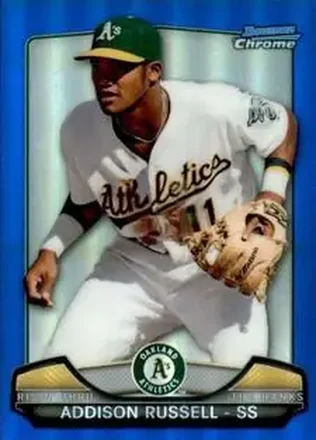 2013 Bowman Chrome - Risin' Thru the Ranks Mini Blue Refractor #RTR-AR - Addison Russell - Oakland Athletics