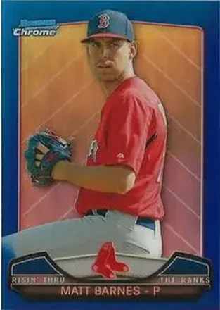 2013 Bowman Chrome - Risin' Thru the Ranks Mini Blue Refractor #RTR-MB - Matt Barnes - Boston Red Sox