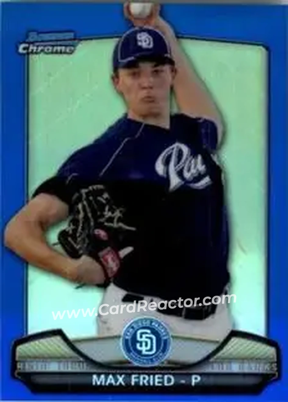 2013 Bowman Chrome - Risin' Thru the Ranks Mini Blue Refractor #RTR-MFR - Max Fried - San Diego Padres - Front
