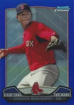 2013 Bowman Chrome - Risin' Thru the Ranks Mini Blue Refractor #RTR-XB - Xander Bogaerts - Boston Red Sox 2013 Bowman Chrome - Risin' Thru the Ranks Mini Blue Refractor #RTR-XB - Xander Bogaerts - Boston Red Sox