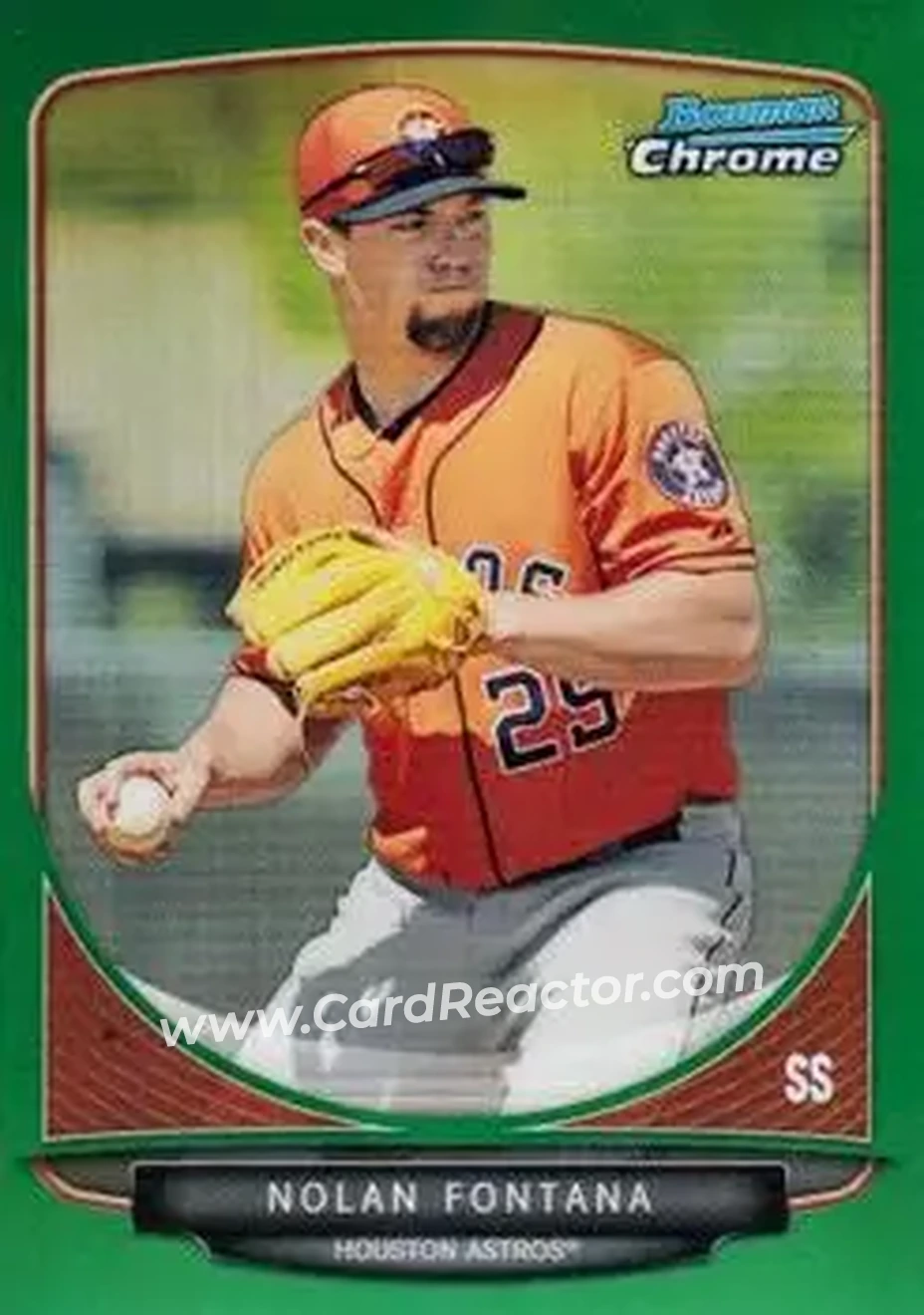 2013 Bowman Chrome - Prospects Green Refractors #BCP112 - Nolan Fontana - Houston Astros