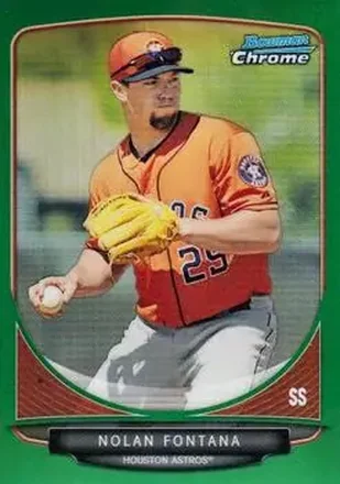 2013 Bowman Chrome - Prospects Green Refractors #BCP112 - Nolan Fontana - Houston Astros