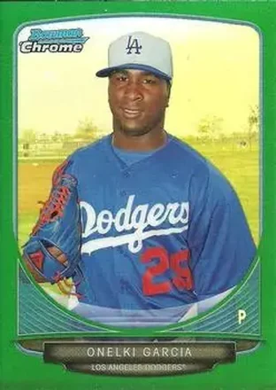 2013 Bowman Chrome - Prospects Green Refractors #BCP118 - Onelki Garcia - Los Angeles Dodgers