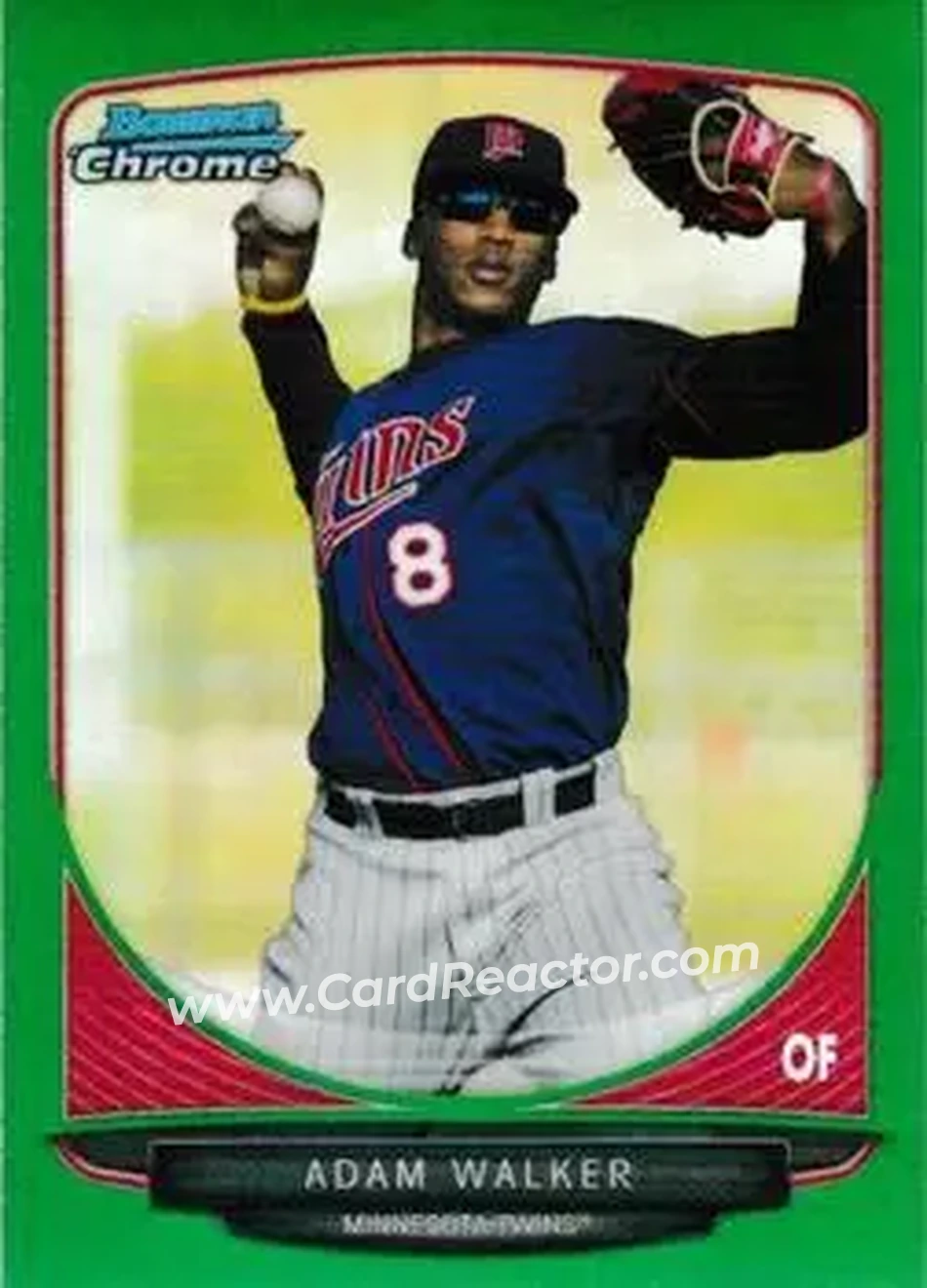 2013 Bowman Chrome - Prospects Green Refractors #BCP121 - Adam Walker - Minnesota Twins
