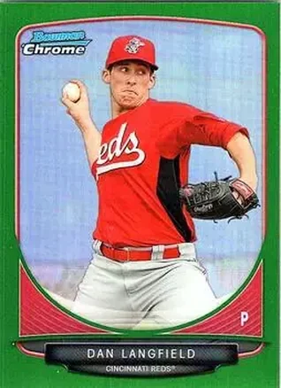 2013 Bowman Chrome - Prospects Green Refractors #BCP124 - Dan Langfield - Cincinnati Reds