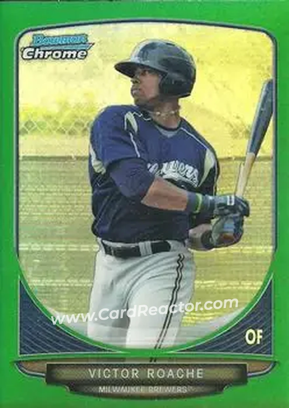 2013 Bowman Chrome - Prospects Green Refractors #BCP127 - Victor Roache - Milwaukee Brewers