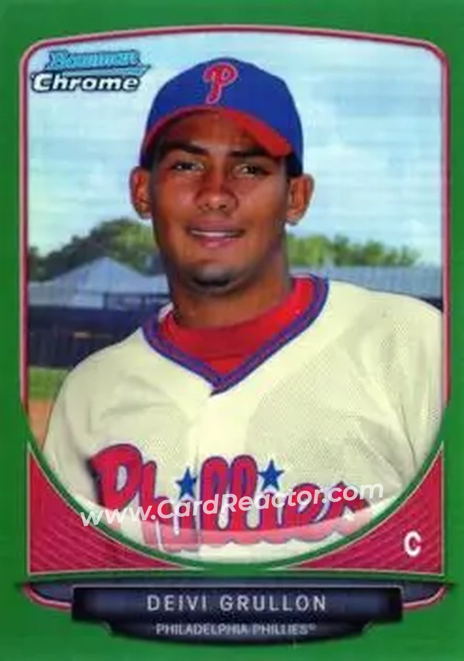 2013 Bowman Chrome - Prospects Green Refractors #BCP128 - Deivi Grullon - Philadelphia Phillies