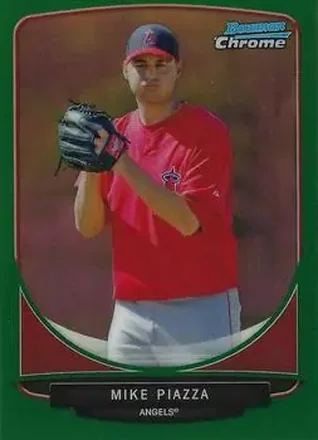 2013 Bowman Chrome - Prospects Green Refractors #BCP130 - Mike Piazza - Los Angeles Angels