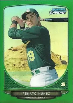 2013 Bowman Chrome - Prospects Green Refractors #BCP132 - Renato Nunez - Oakland Athletics