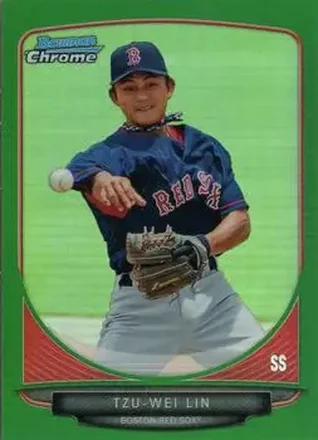 2013 Bowman Chrome - Prospects Green Refractors #BCP133 - Tzu-Wei Lin - Boston Red Sox