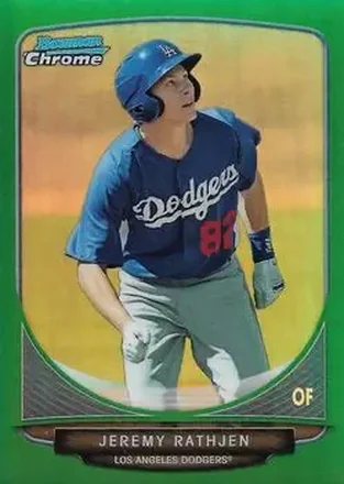 2013 Bowman Chrome - Prospects Green Refractors #BCP142 - Jeremy Rathjen - Los Angeles Dodgers