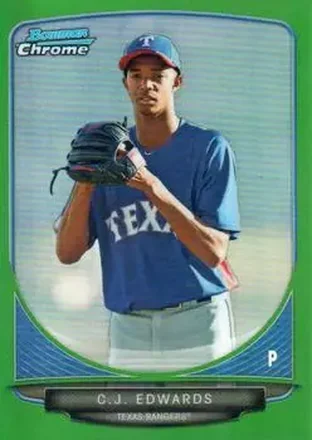 2013 Bowman Chrome - Prospects Green Refractors #BCP144 - C.J. Edwards - Texas Rangers
