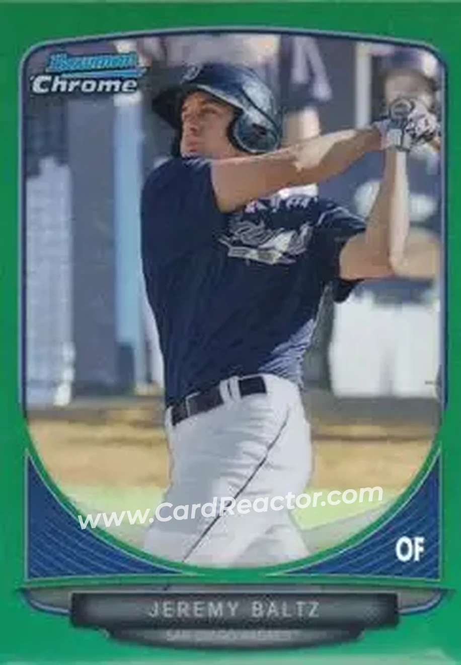 2013 Bowman Chrome - Prospects Green Refractors #BCP147 - Jeremy Baltz - San Diego Padres