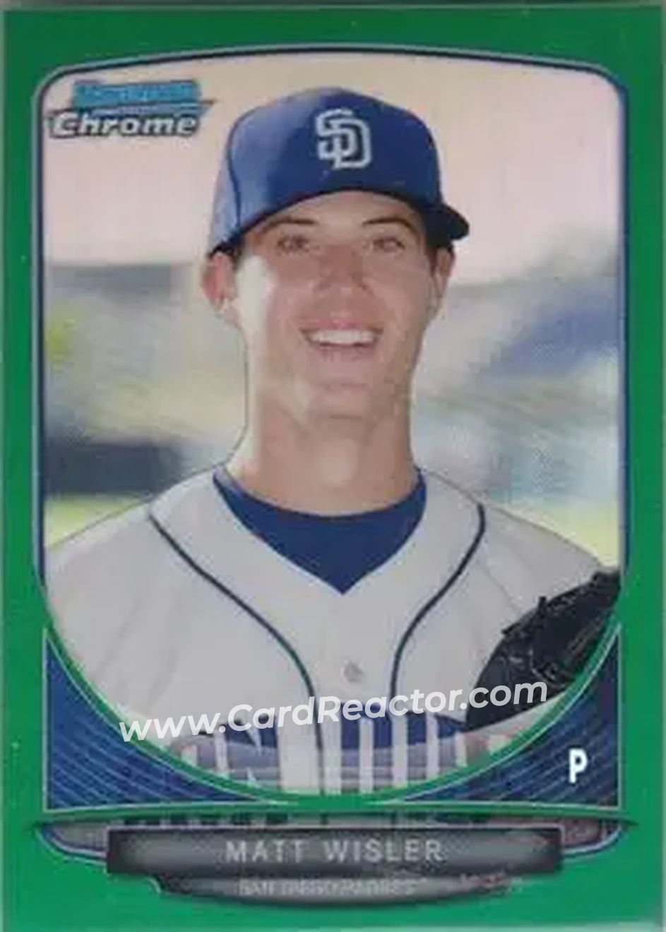 2013 Bowman Chrome - Prospects Green Refractors #BCP149 - Matt Wisler - San Diego Padres