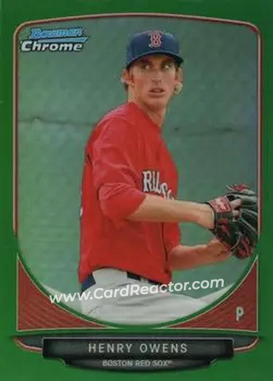 2013 Bowman Chrome - Prospects Green Refractors #BCP150 - Henry Owens - Boston Red Sox