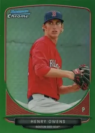 2013 Bowman Chrome - Prospects Green Refractors #BCP150 - Henry Owens - Boston Red Sox