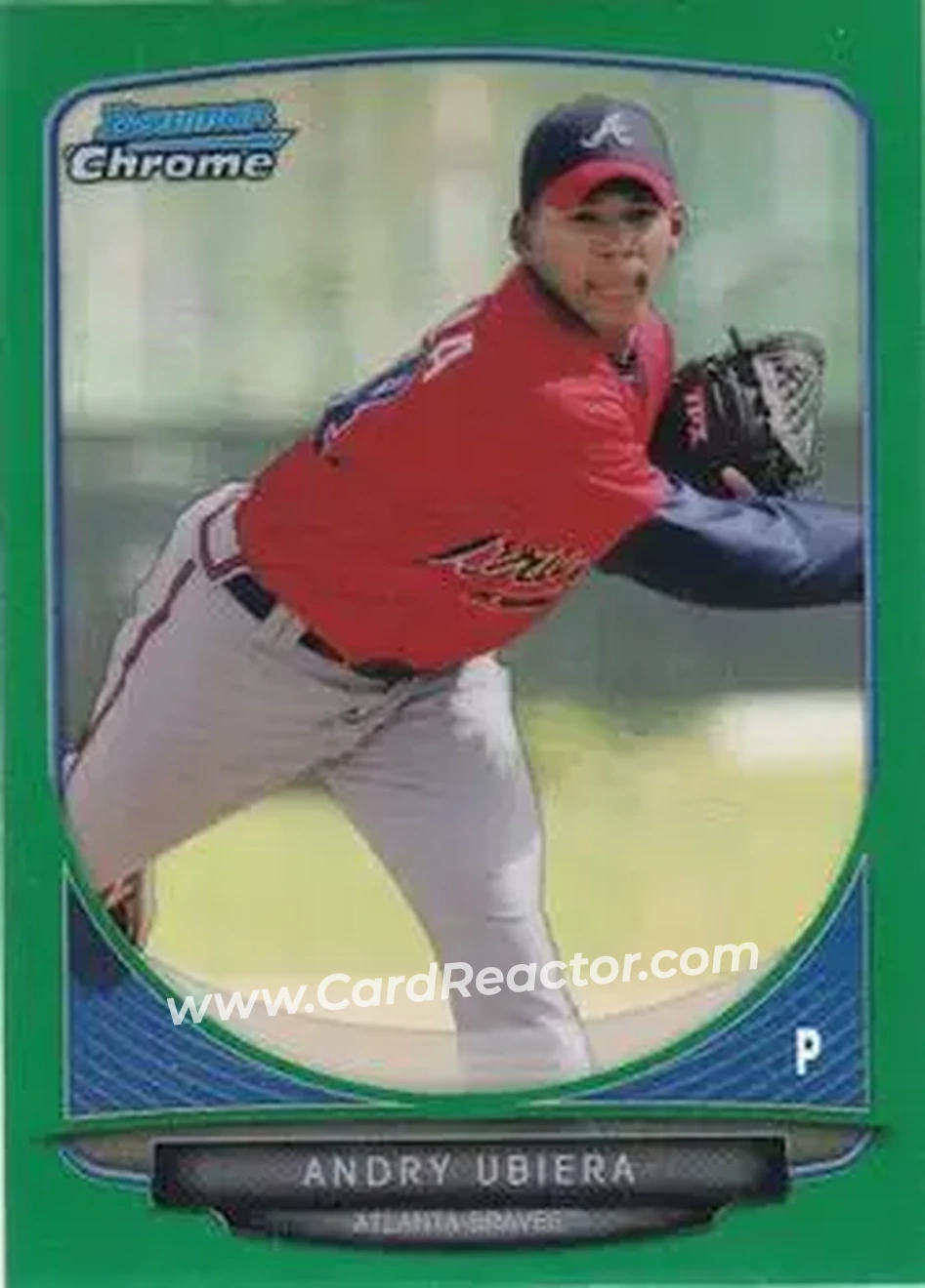 2013 Bowman Chrome - Prospects Green Refractors #BCP159 - Andry Ubiera - Atlanta Braves