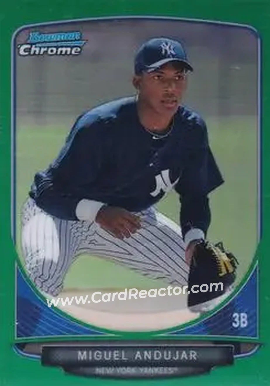 2013 Bowman Chrome - Prospects Green Refractors #BCP160 - Miguel Andujar - New York Yankees - Front