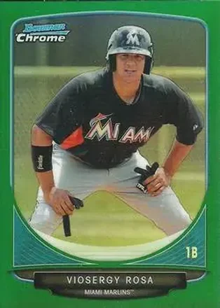 2013 Bowman Chrome - Prospects Green Refractors #BCP164 - Viosergy Rosa - Miami Marlins