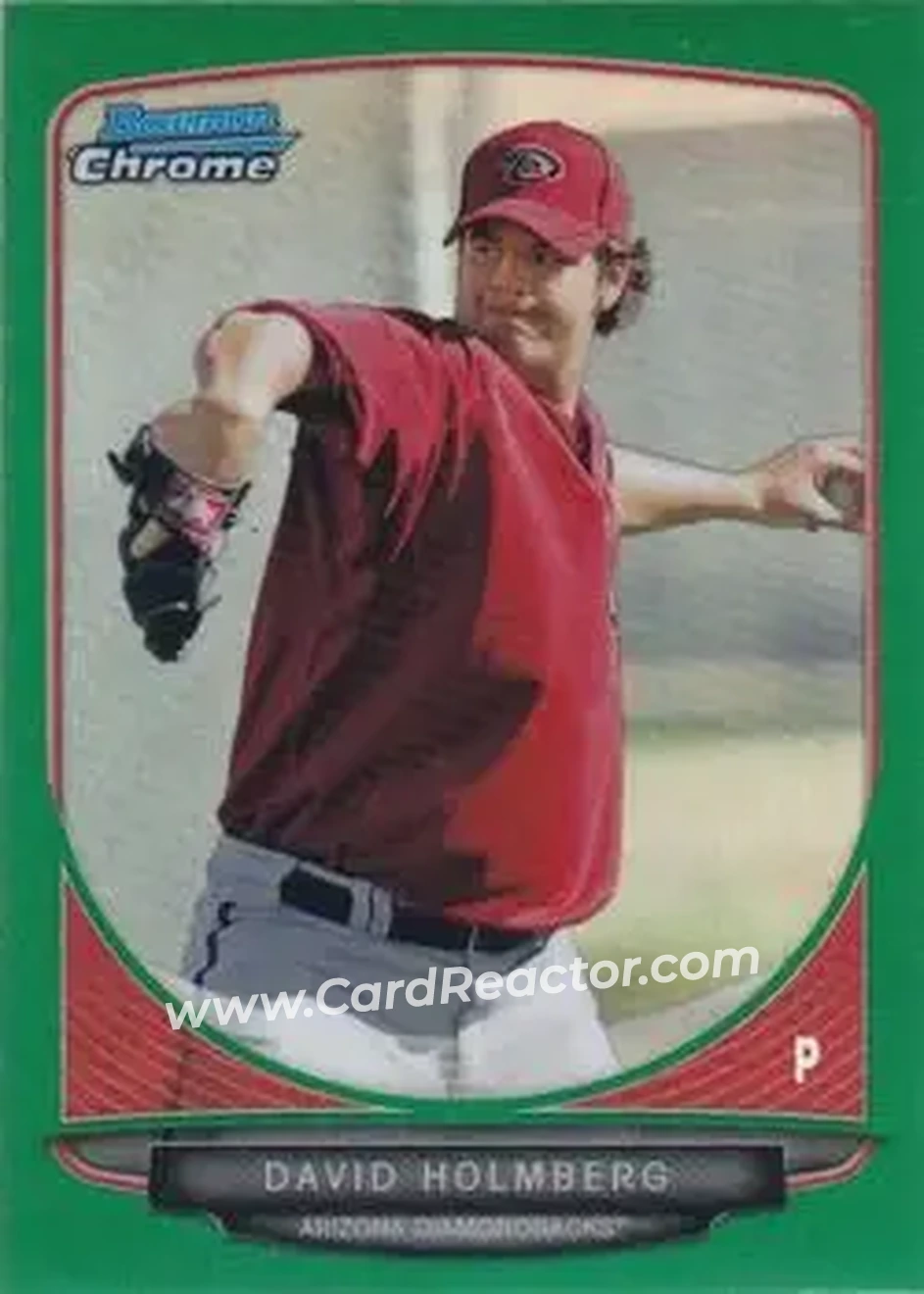 2013 Bowman Chrome - Prospects Green Refractors #BCP168 - David Holmberg - Arizona Diamondbacks