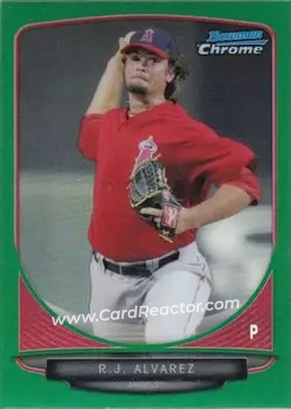 2013 Bowman Chrome - Prospects Green Refractors #BCP170 - R.J. Alvarez - Los Angeles Angels