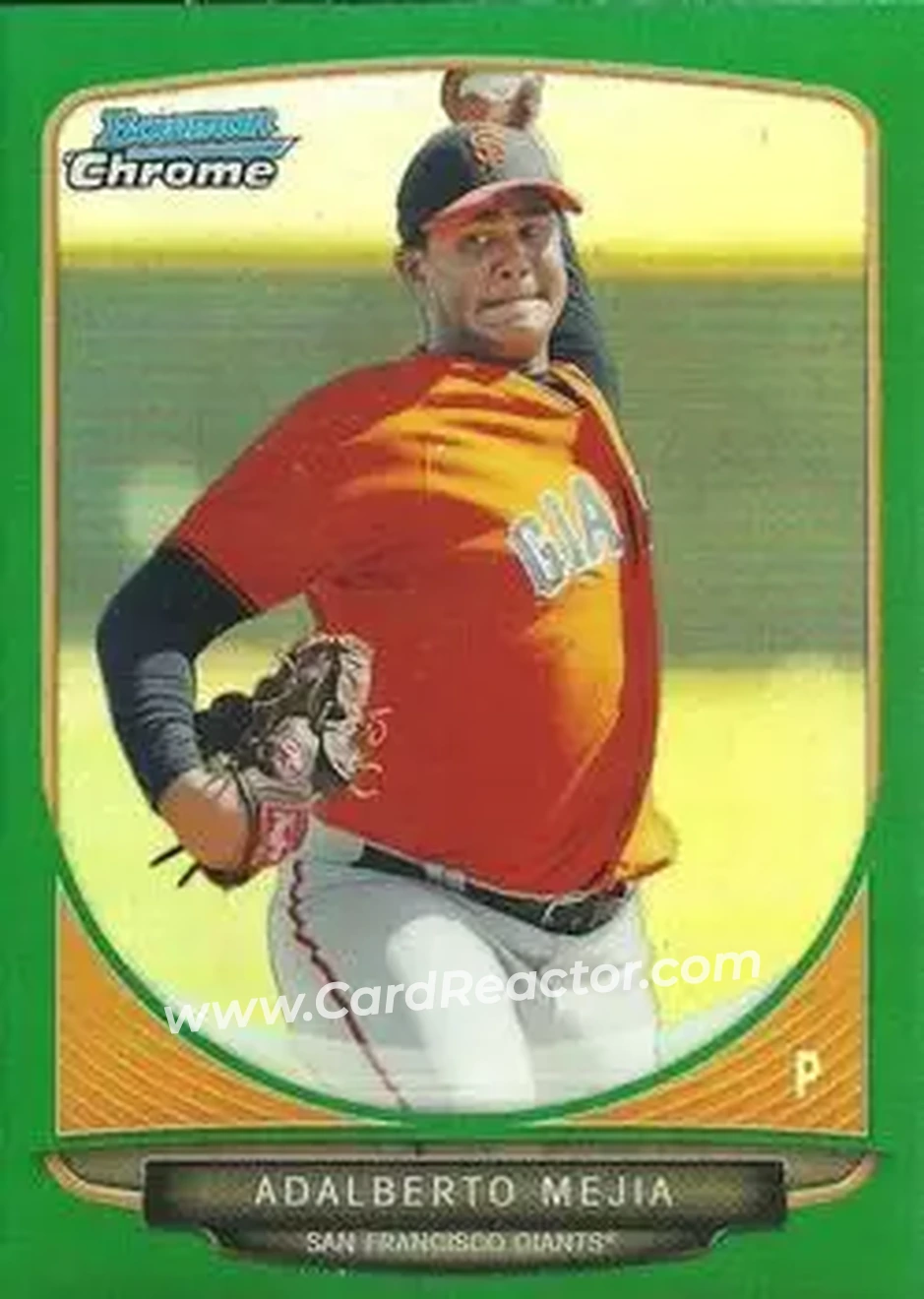 2013 Bowman Chrome - Prospects Green Refractors #BCP171 - Adalberto Mejia - San Francisco Giants