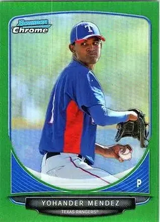 2013 Bowman Chrome - Prospects Green Refractors #BCP176 - Yohander Mendez - Texas Rangers