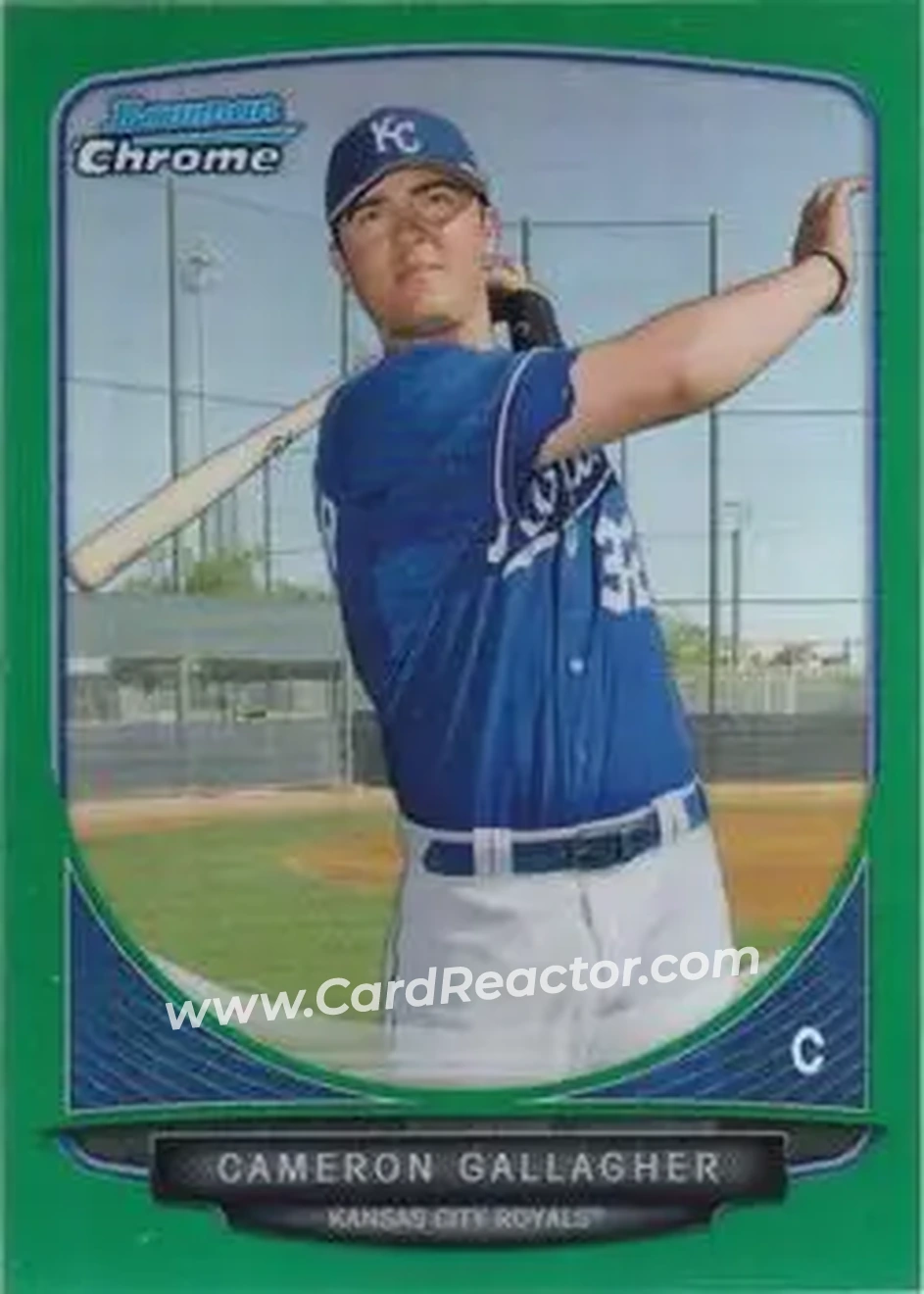 2013 Bowman Chrome - Prospects Green Refractors #BCP177 - Cameron Gallagher - Kansas City Royals