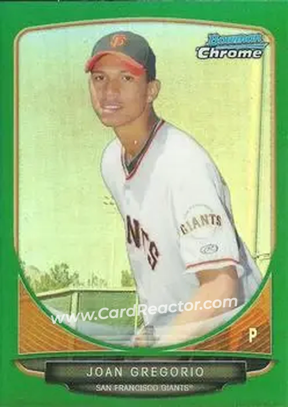 2013 Bowman Chrome - Prospects Green Refractors #BCP185 - Joan Gregorio - San Francisco Giants