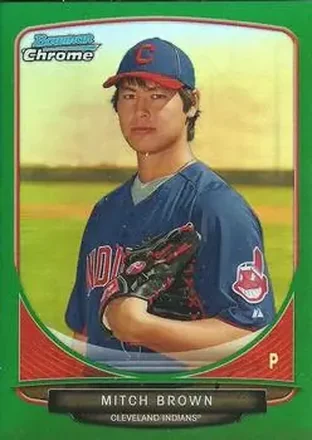 2013 Bowman Chrome - Prospects Green Refractors #BCP188 - Mitch Brown - Cleveland Indians