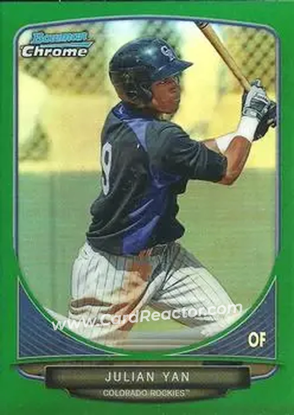 2013 Bowman Chrome - Prospects Green Refractors #BCP193 - Julian Yan - Colorado Rockies